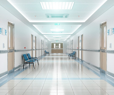 Pasillo de un hospital.
