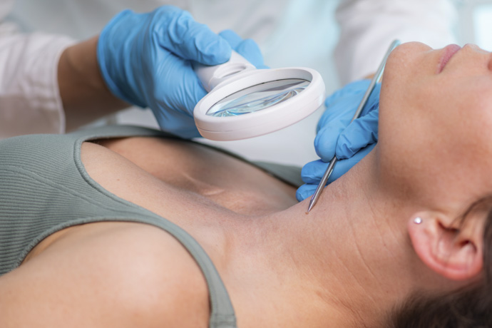 Médico aplicando tratamiento para quitar verrugas