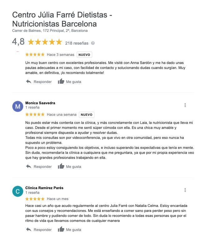 opiniones nutricionista Júlia Farré