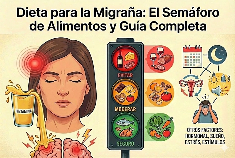 Dieta para la Migraña: El Semáforo de Alimentos y Guía Completa